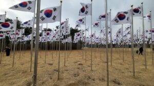 a group of flags